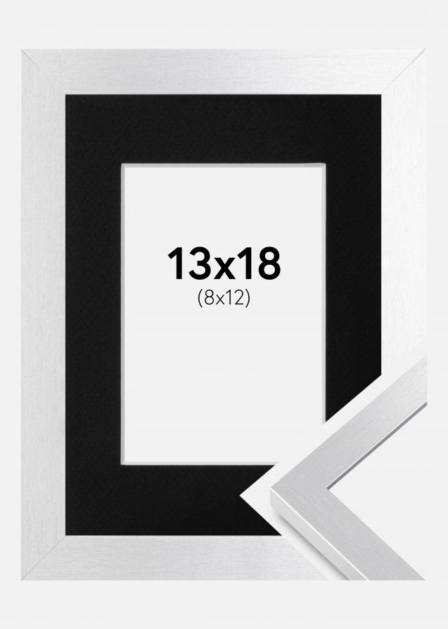 Cadre Selection Argent 13x18 cm - Passe-partout Noir 9x13 cm