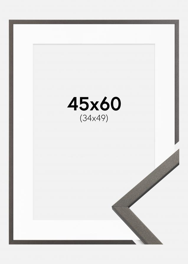 Cadre Edsbyn Graphite 45x60 cm - Passe-partout Blanc 35x50 cm
