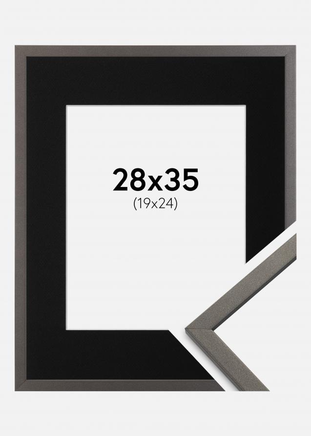 Cadre Edsbyn Graphite 28x35 cm - Passe-partout Noir 20x25 cm