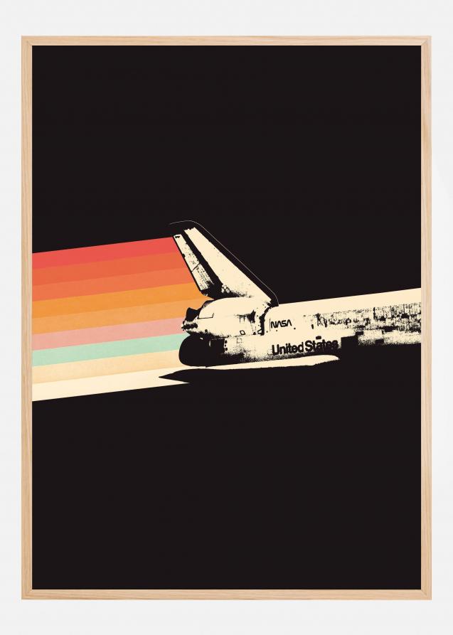 Space Ship Rainbow Poster