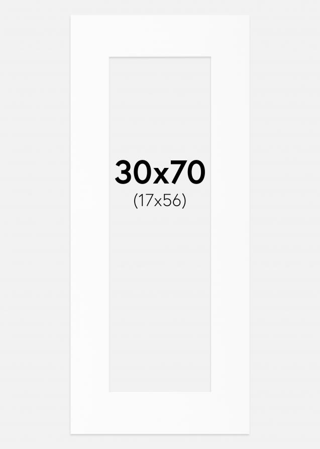 Passe-partout Blanc Standard (noyau blanc) 30x70 cm (17x56)
