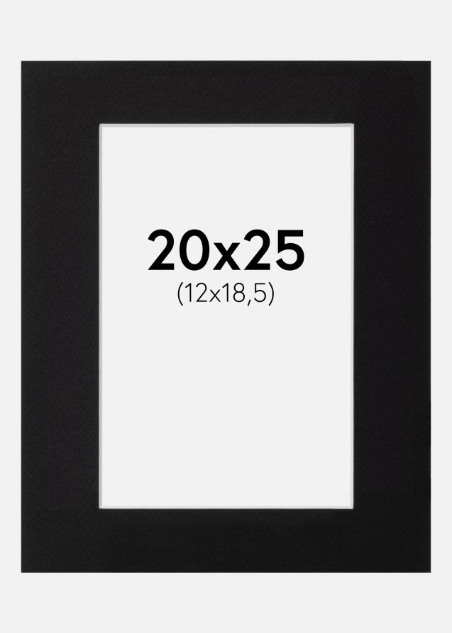Passe-partout Noir Standard (noyau blanc) 20x25 cm (12x18,5)
