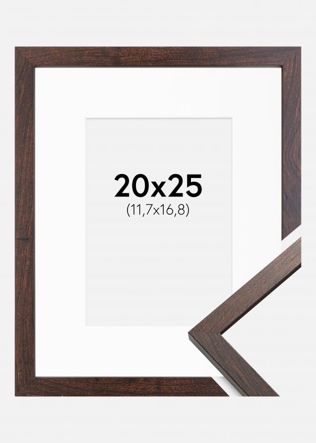 Cadre Trendy Noyer 20x25 cm - Passe-partout Blanc 5x7 pouces