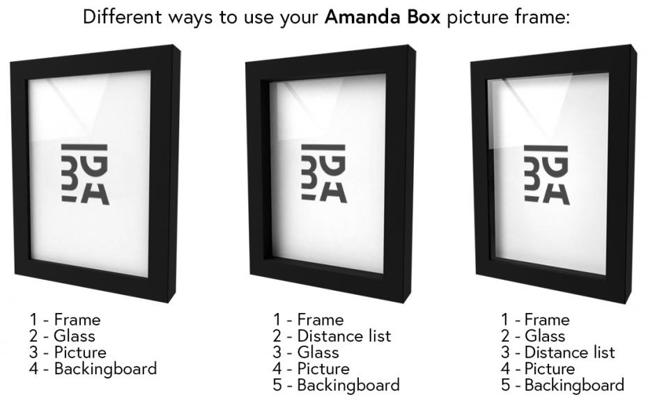 Cadre Amanda Box Noir - Taille au choix