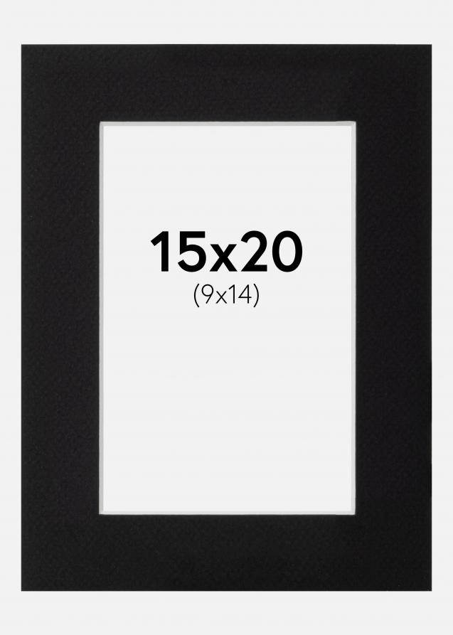 Passe-partout Noir (noyau blanc) 15x20 cm (9x14)