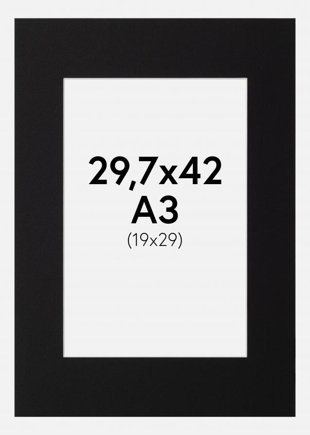 Passe-partout Noir (noyau blanc) 29,7x42 cm (19x29)