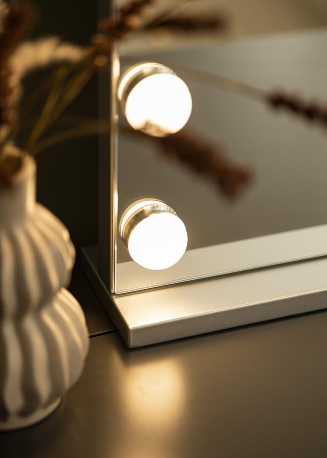 KAILA Miroir de maquillage Base LED 14 Argent 65x56 cm