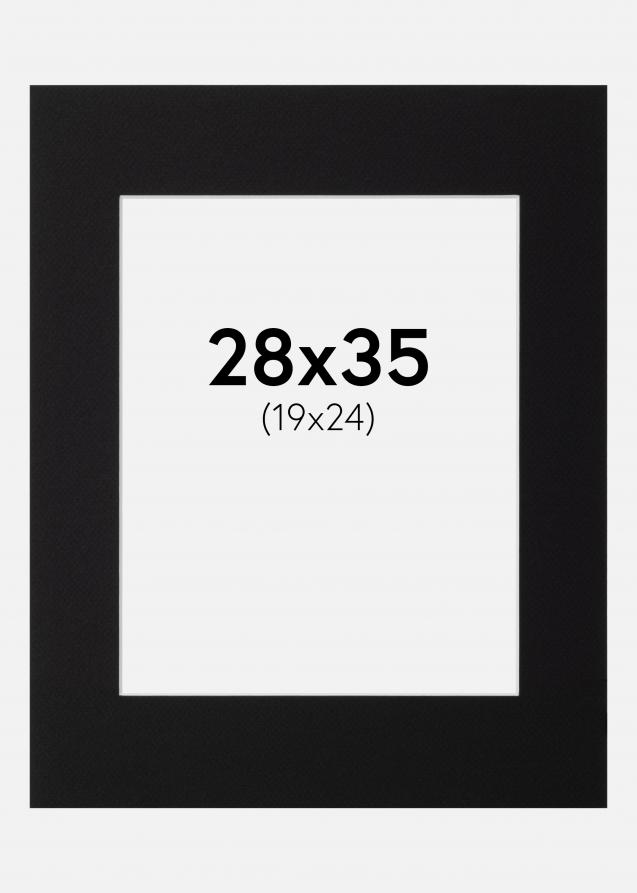 Passe-partout Noir (noyau blanc) 28x35 cm (19x24)