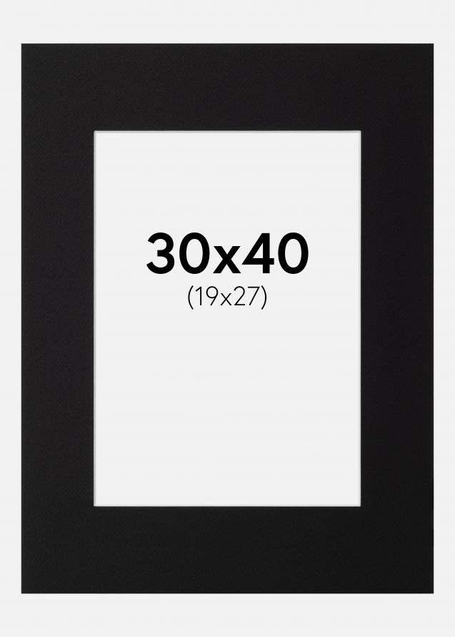Passe-partout Noir Standard (noyau blanc) 30x40 cm (19x27)