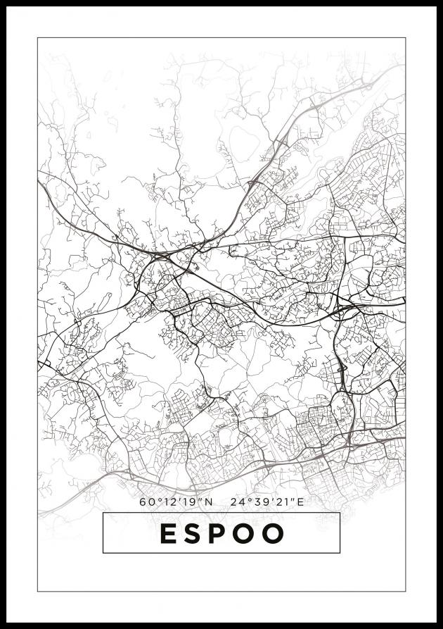 Map - Espoo - White