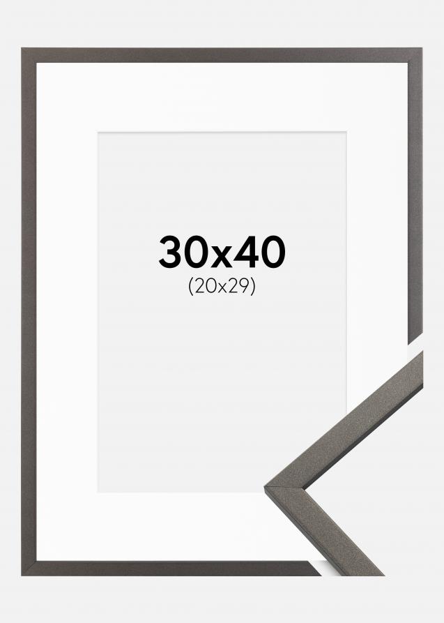Cadre Edsbyn Graphite 30x40 cm - Passe-partout Blanc 21x30 cm