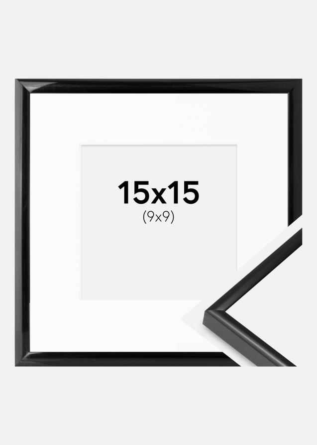 Cadre BGA Modern Style Noir 15x15 cm - Passe-partout Blanc 10x10 cm