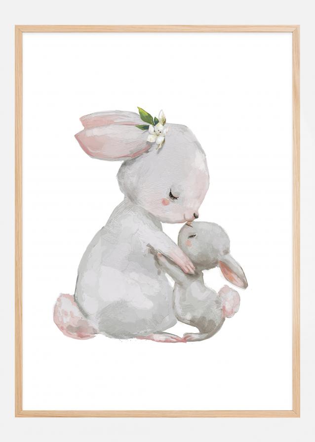 Rabbit Family Watercolor Poster