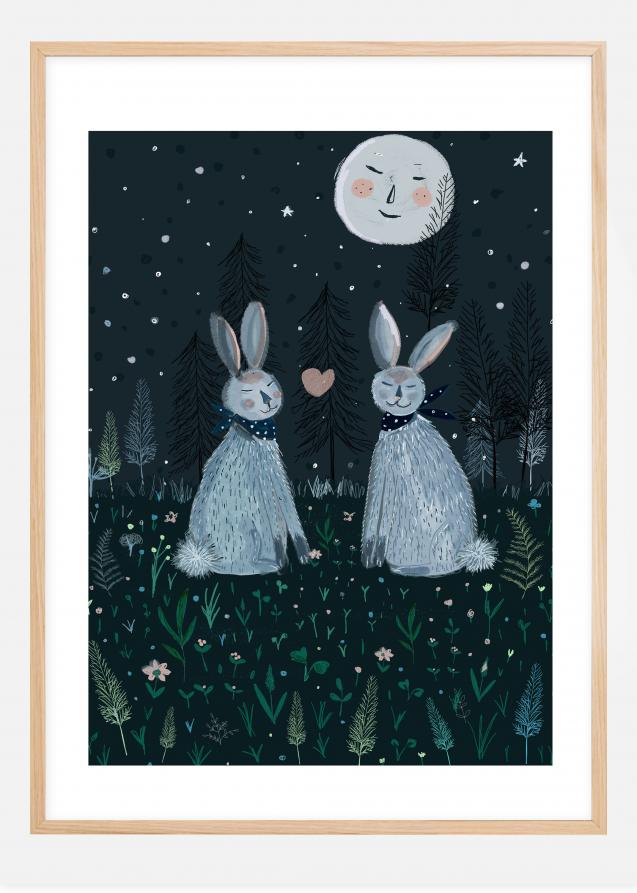 Rabbits in the Forest Poster