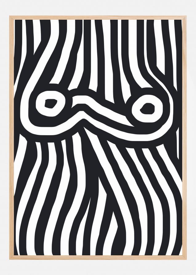 Black and White Striped Nude Poster