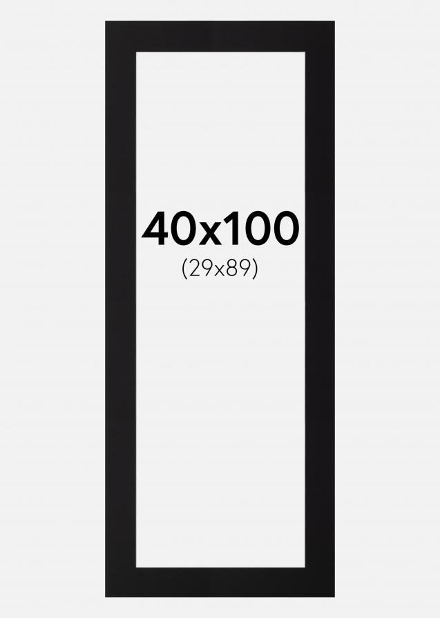 Passe-partout Noir Standard (noyau blanc) 40x100 cm (29x89)