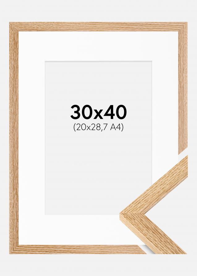 Cadre Selection Chêne 30x40 cm - Passe-partout Blanc 21x29,7 cm