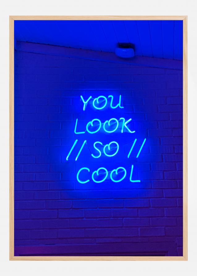 Blue Neon Sign Poster