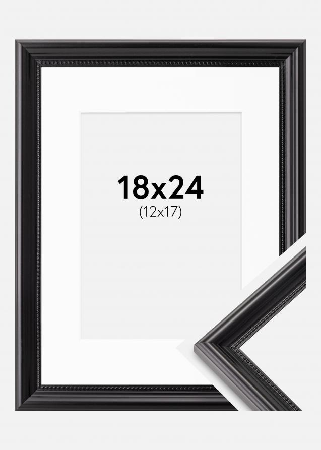 Cadre Gala Noir 18x24 cm - Passe-partout Blanc 13x18 cm