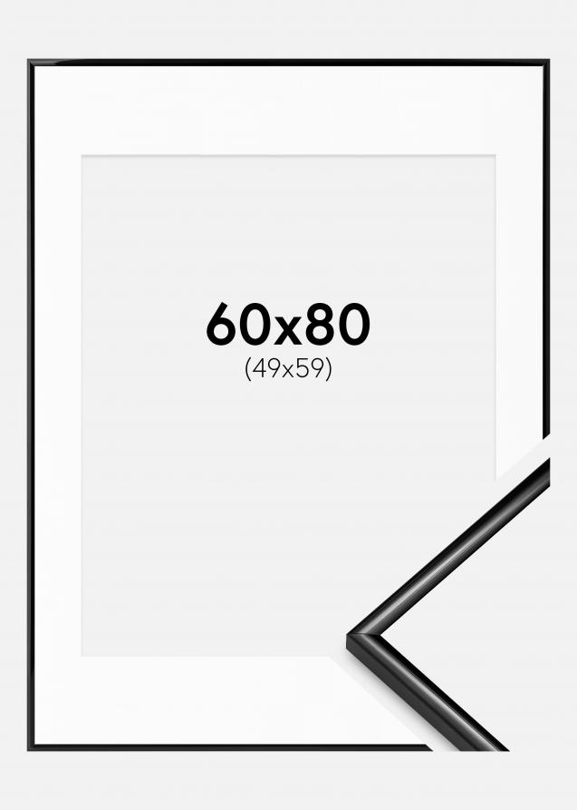 Cadre Scandi Noir 60x80 cm - Passe-partout Blanc 50x60 cm