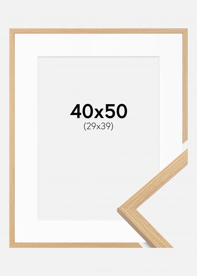 Cadre Galant Chêne 40x50 cm - Passe-partout Blanc 30x40 cm