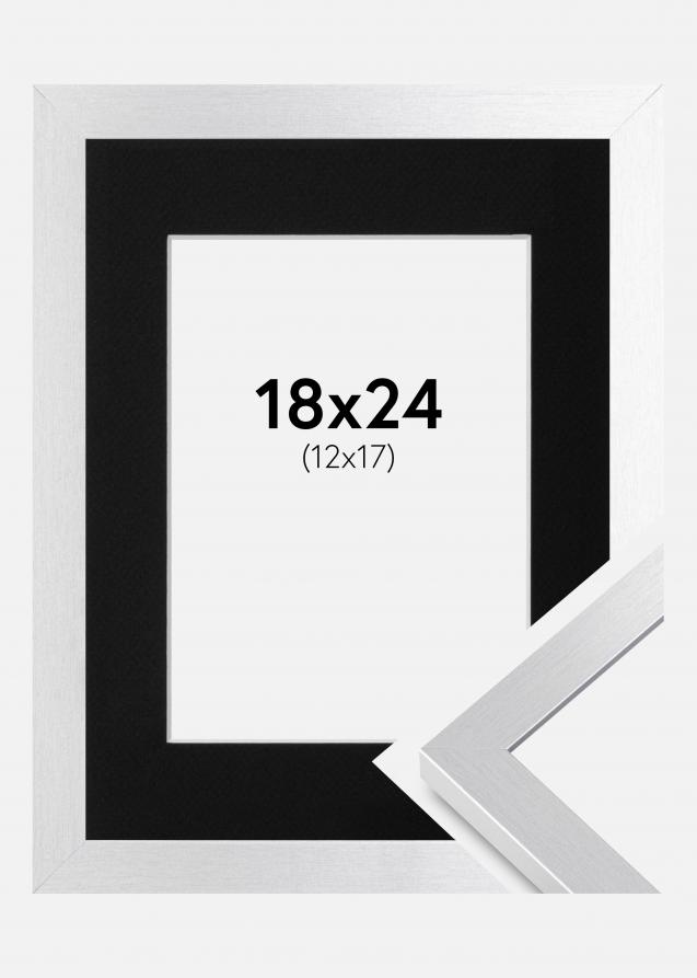 Cadre Selection Argent 18x24 cm - Passe-partout Noir 13x18 cm