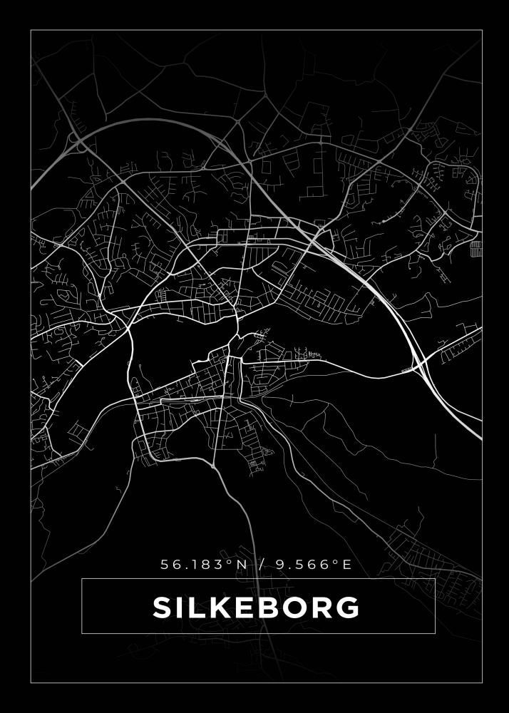 Map - Silkeborg - Black