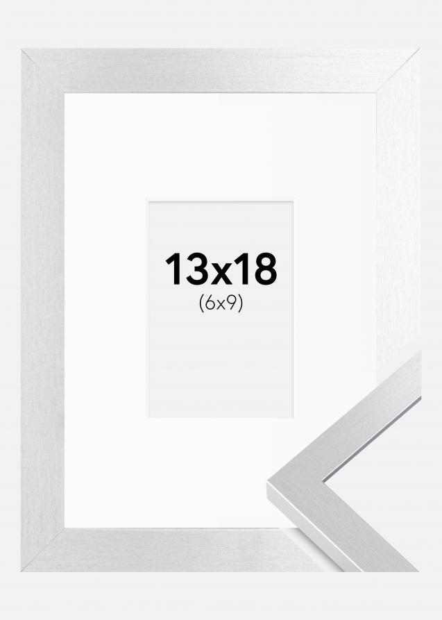 Cadre Selection Argent 13x18 cm - Passe-partout Blanc 7x10 cm