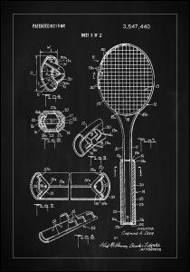 Patent Print - Tennis Racket - Black Poster