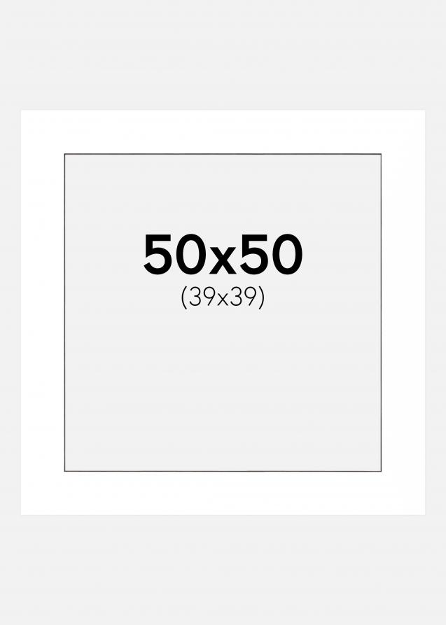 Passe-partout Blanc (noyau noir) 50x50 cm (39x39 cm)