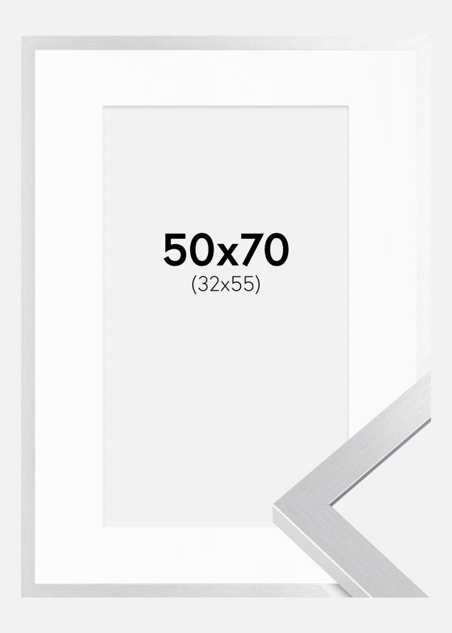 Cadre Selection Argent 50x70 cm - Passe-partout Blanc 33x56 cm