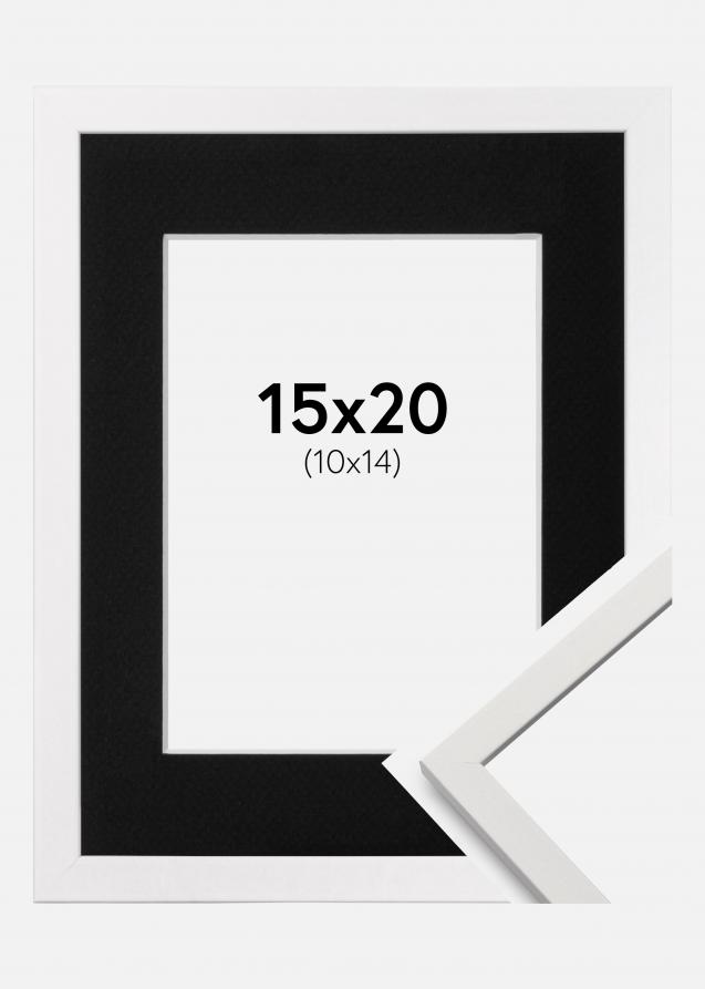 Cadre Edsbyn Blanc 15x20 cm - Passe-partout Noir 11x15 cm