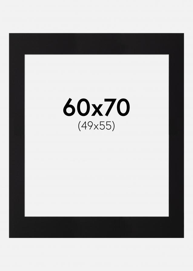 Passe-partout Noir Standard (noyau blanc) 60x70 cm (49x55)