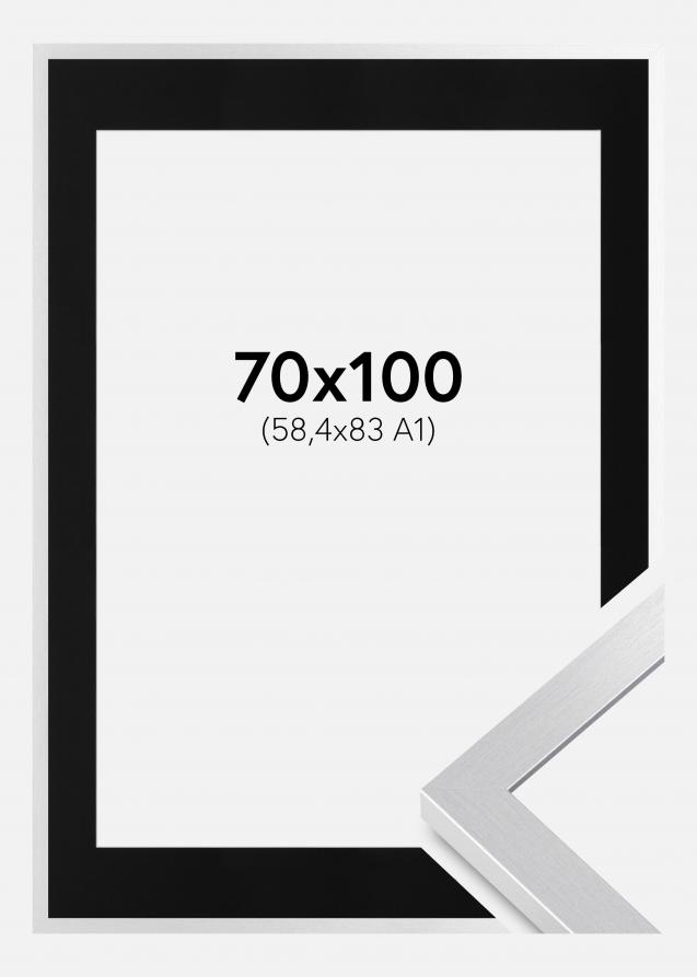 Cadre Selection Argent 70x100 cm - Passe-partout Noir 59,4x84 cm (A1)