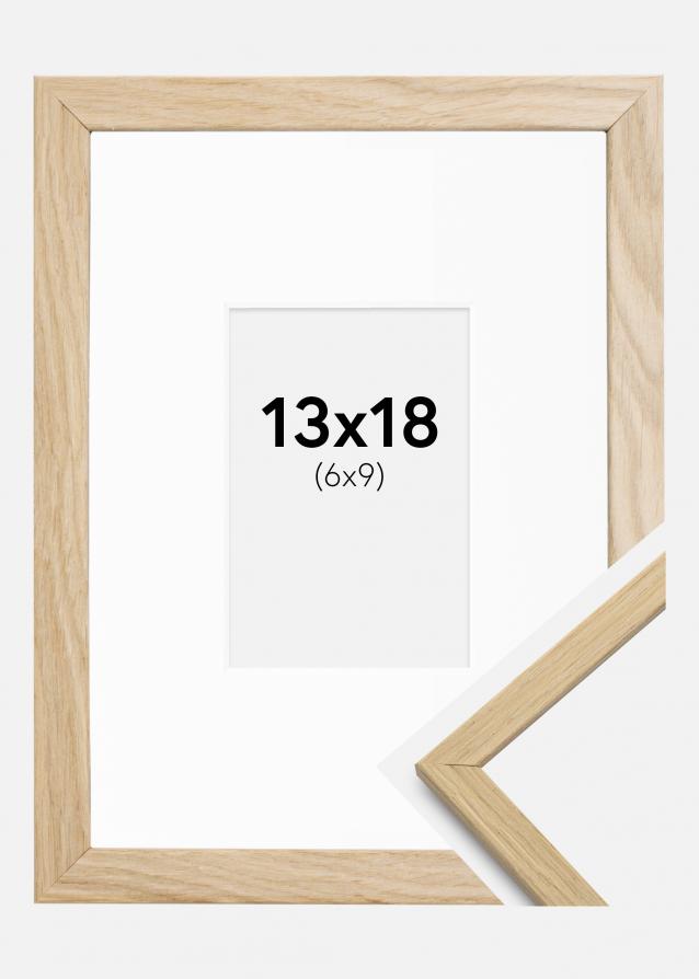 Cadre Edsbyn Chêne 13x18 cm - Passe-partout Blanc 7x10 cm