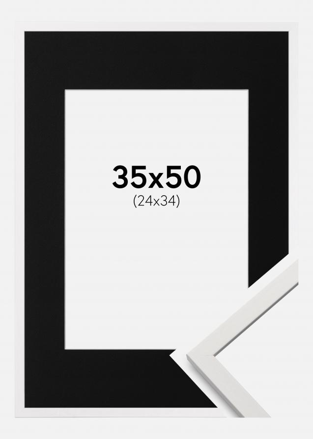 Cadre Edsbyn Blanc 35x50 cm - Passe-partout Noir 25x35 cm
