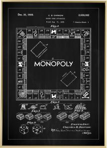 Dessin de brevet - Monopoly I - Noir Poster