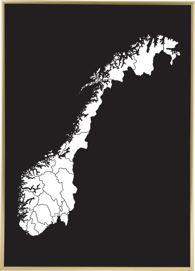 Map - Norge - White