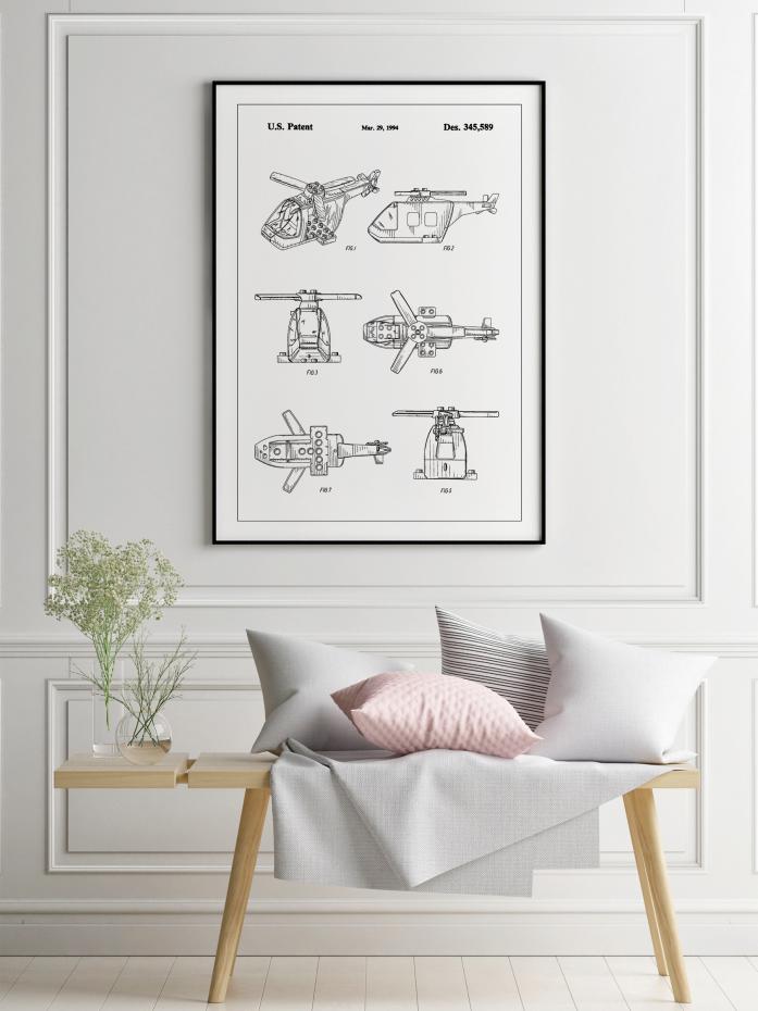 Patent Print - Lego Helicopter - White Poster
