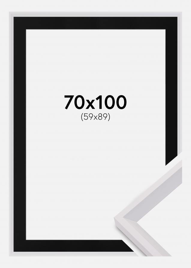 Cadre Globe Blanc 70x100 cm - Passe-partout Noir 60x90 cm