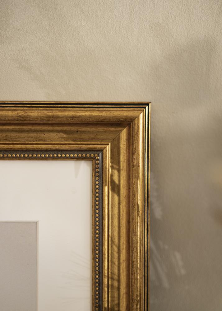 Cadre Rococo Or 40x50 cm - Passe-partout Blanc 29,7x42 cm (A3)