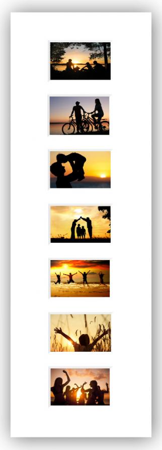 Passe-partout Blanc 30x91 cm - Collage 7 Images (9x14 cm)