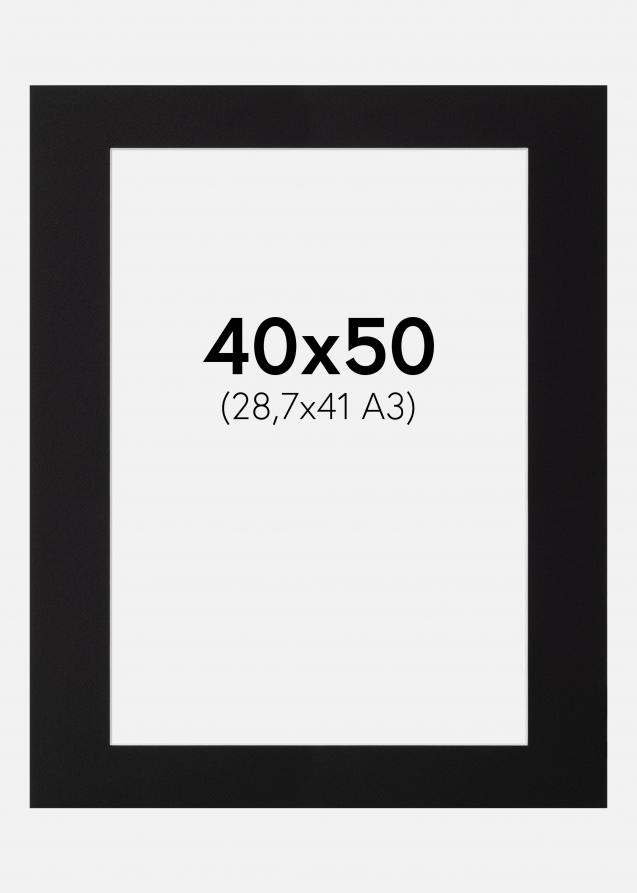 Passe-partout Noir Standard (noyau blanc) 40x50 cm (28,7x41 - A3)