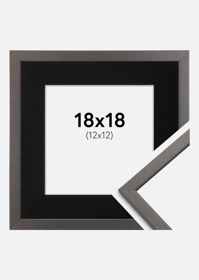 Cadre Edsbyn Graphite 18x18 cm - Passe-partout Noir 13x13 cm
