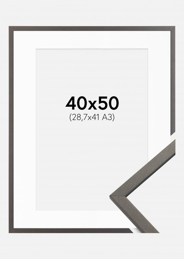 Cadre Edsbyn Graphite 40x50 cm - Passe-partout Blanc 29,7x42 cm