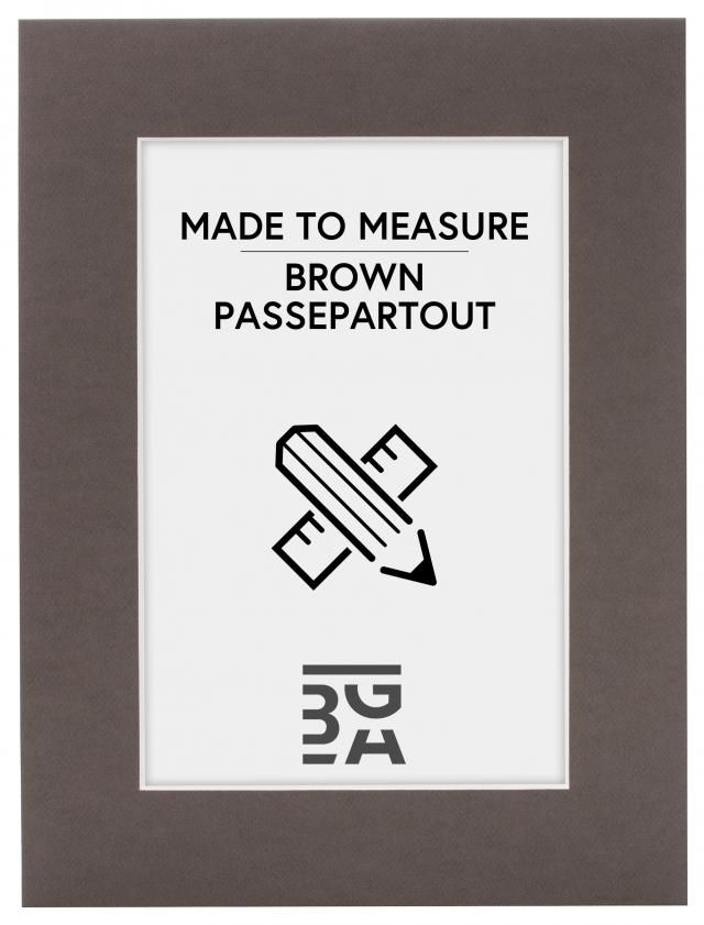 Passe-partout Marron - Sur mesure (noyau blanc)