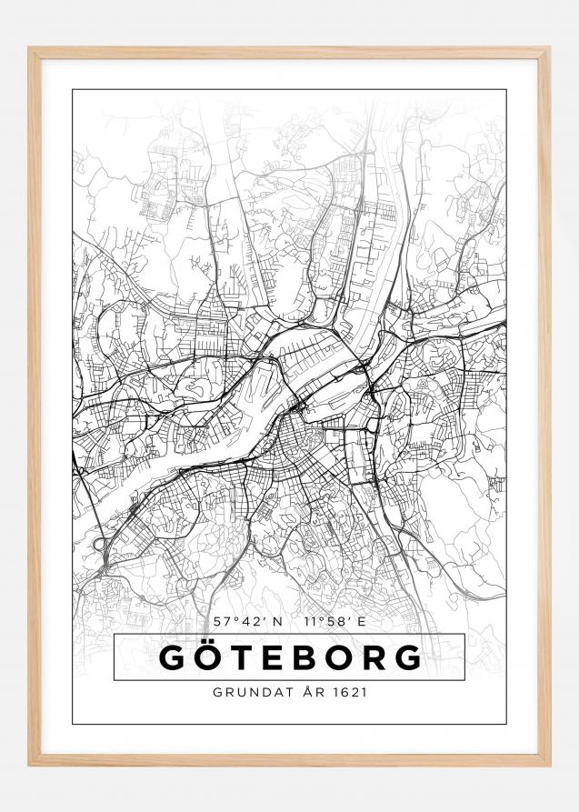 Map - Göteborg - White