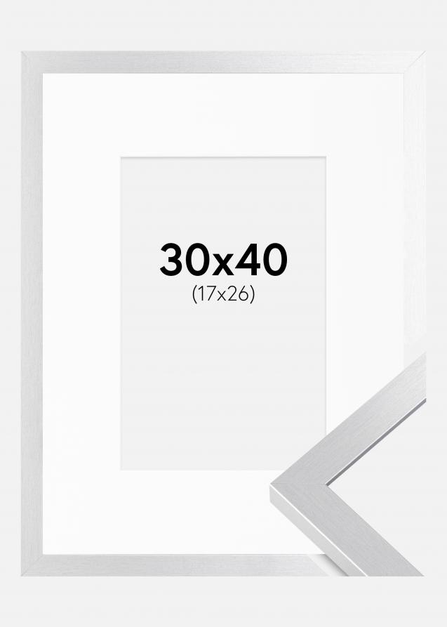 Cadre Selection Argent 30x40 cm - Passe-partout Blanc 18x27 cm