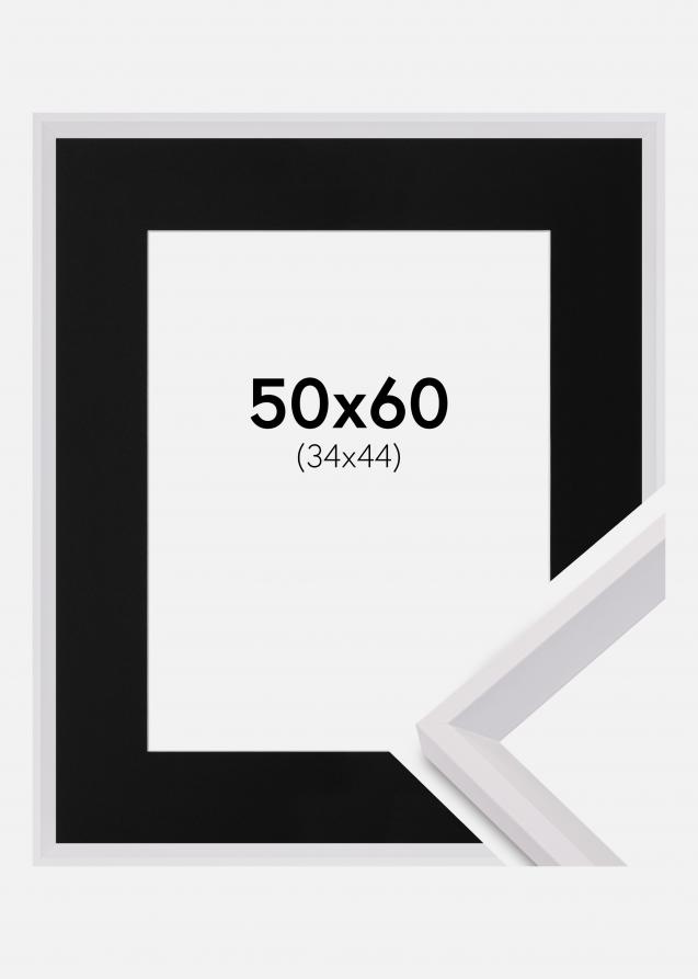 Cadre Globe Blanc 50x60 cm - Passe-partout Noir 35x45 cm