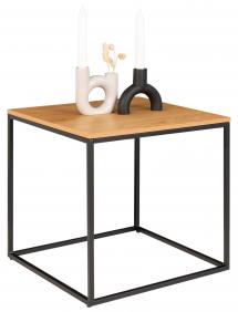 Table d'appoint Vita 45x45 cm - Noir/Chêne
